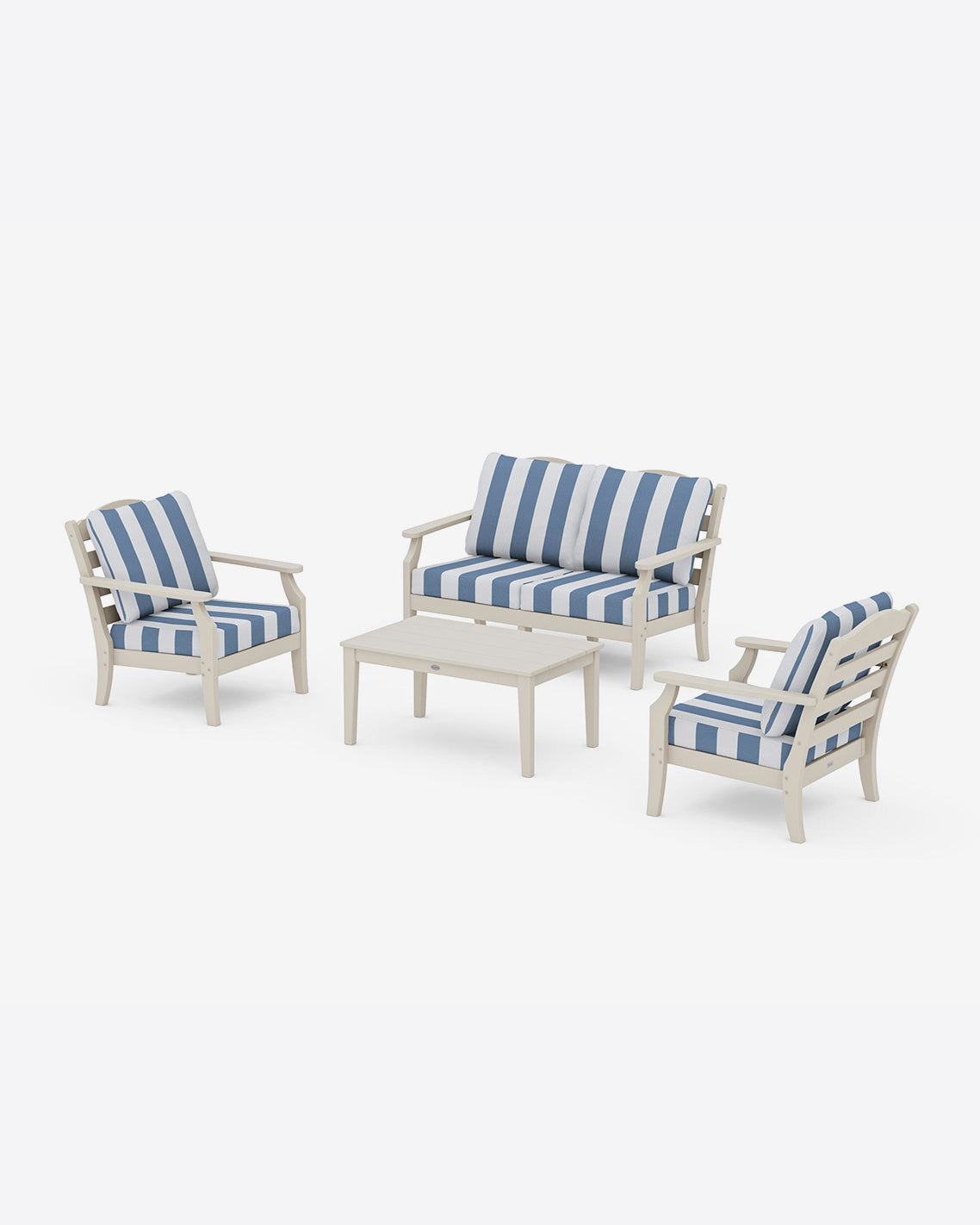 Savannah 4-Piece Deep Seating Set with Loveseat in Cabana Stripe | Draper James Featured