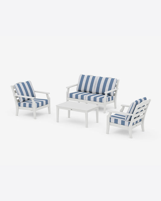 Savannah 4-Piece Deep Seating Set with Loveseat in Cabana Stripe | Draper James Featured