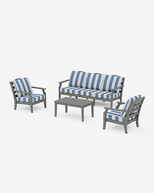 Savannah 4-Piece Deep Seating Set with Sofa in Cabana Stripe | Draper James Hot Sale