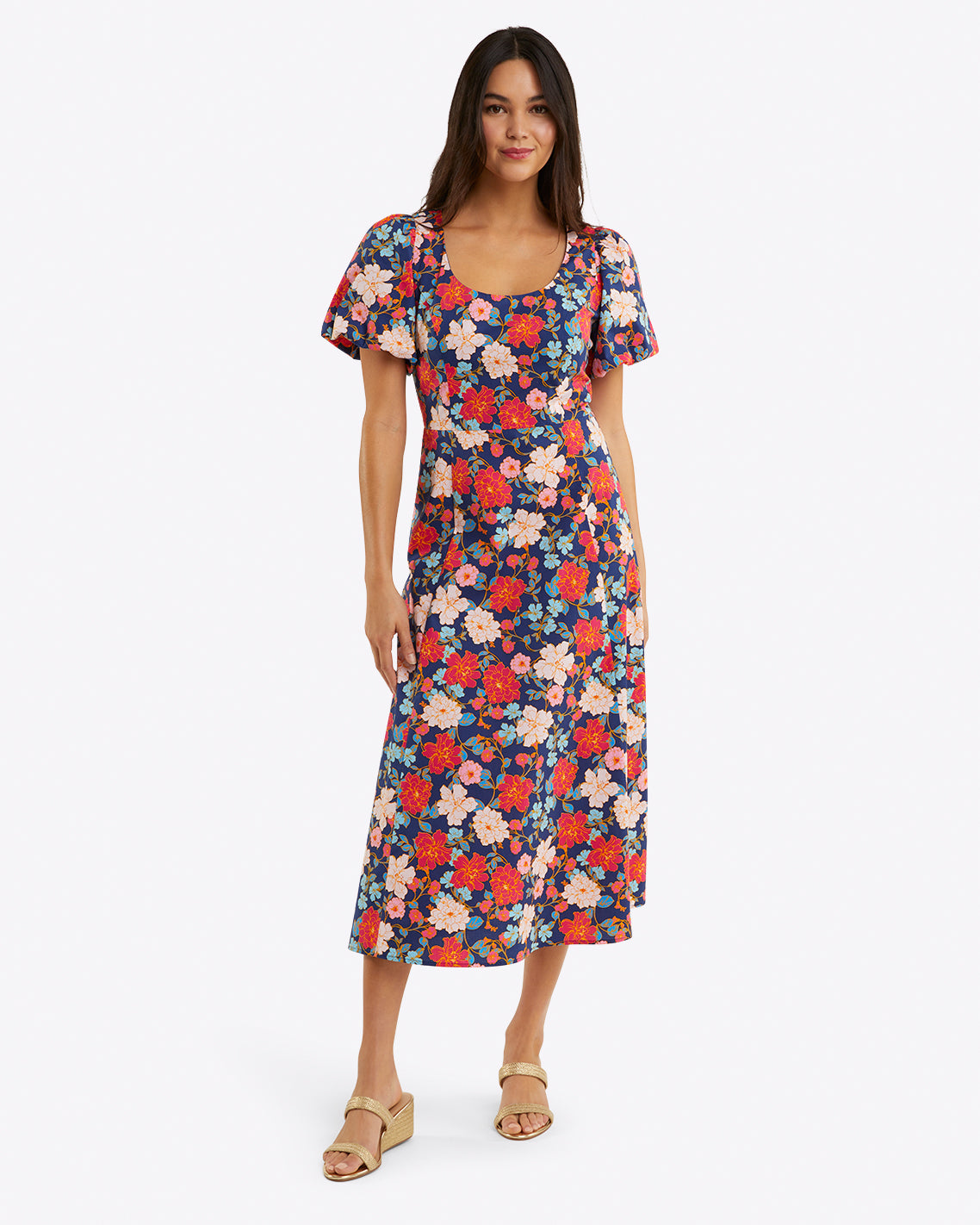 Julianne Midi Dress in Stretch Poplin | Draper James Best Seller