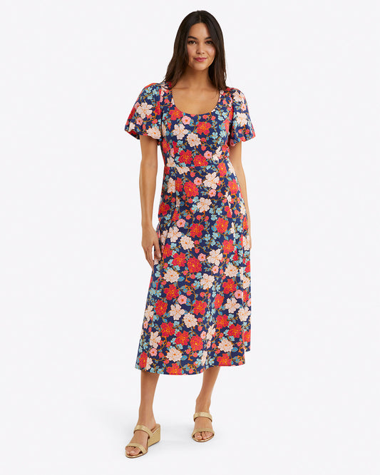 Julianne Midi Dress in Stretch Poplin | Draper James Best Seller