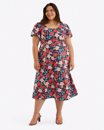 Julianne Midi Dress in Stretch Poplin | Draper James Best Seller