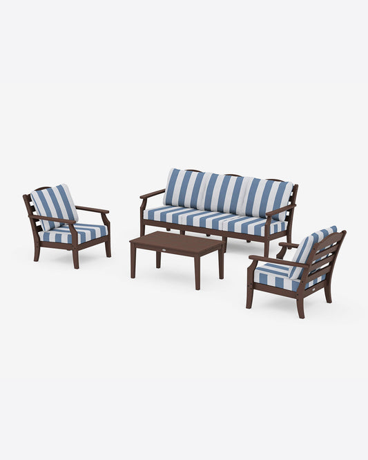 Savannah 4-Piece Deep Seating Set with Sofa in Cabana Stripe | Draper James Trending