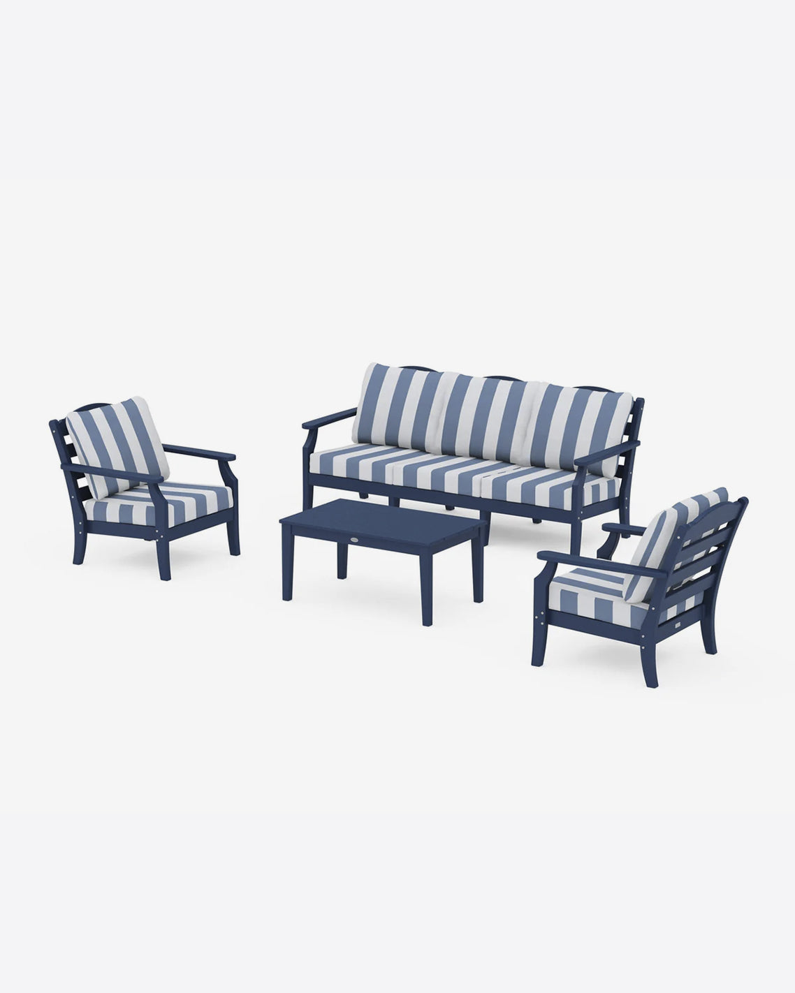 Savannah 4-Piece Deep Seating Set with Sofa in Cabana Stripe | Draper James Classic