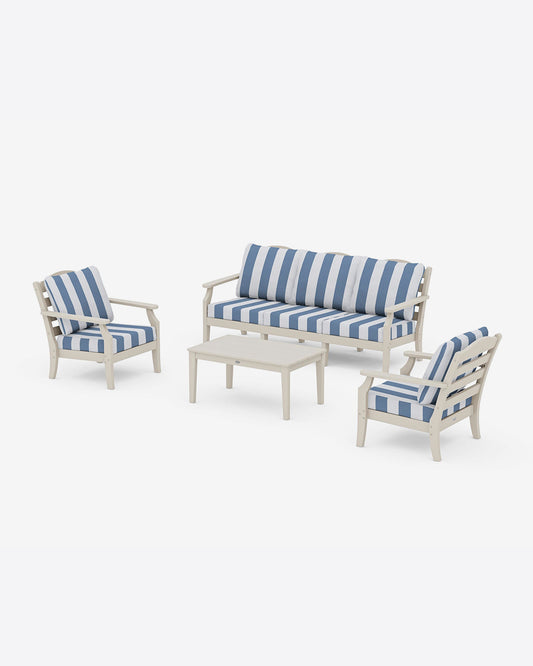 Savannah 4-Piece Deep Seating Set with Sofa in Cabana Stripe | Draper James Best Seller